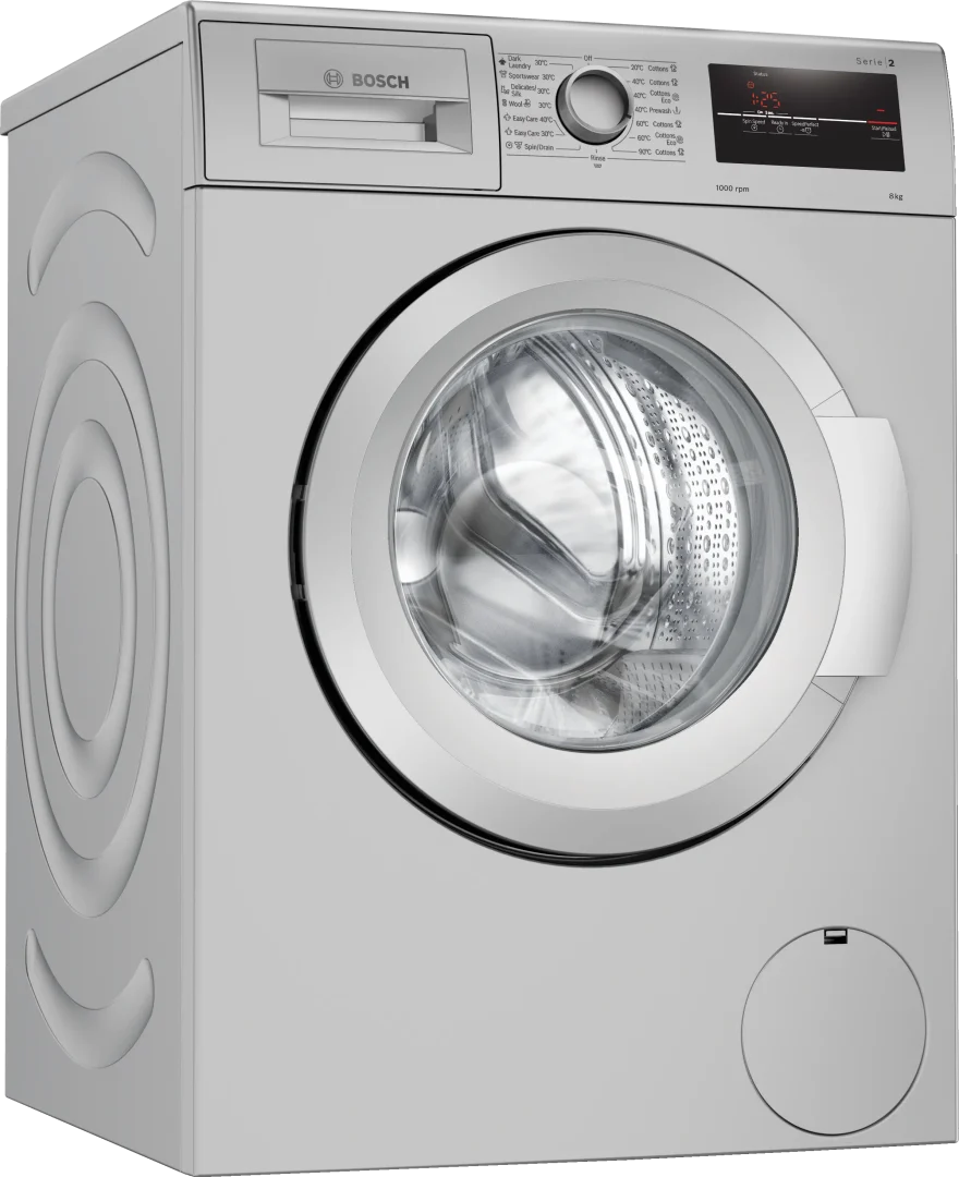 Bosch Series 2 8kg Front Load Washing Machine Silver Inox WAJ2018SZA Bosch Series 2 8kg Front Load Washing Machine Silver Inox WAJ2018SZA