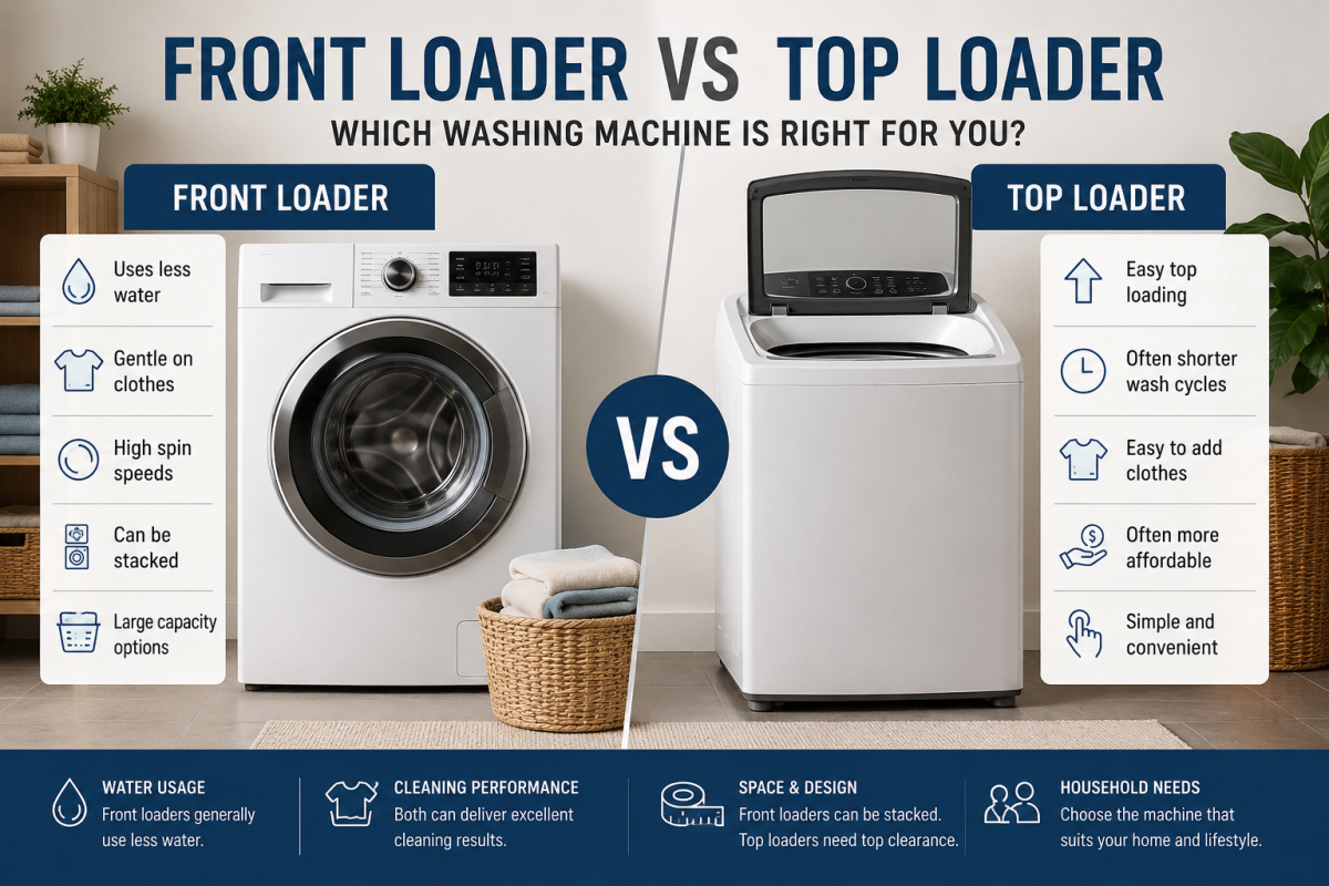Front loader vs top loader washing machine comparison