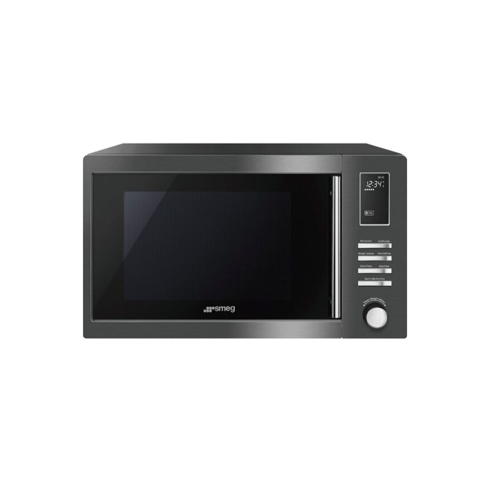 MOE31B SMEG MOE31B 31L freestanding microwave with grill in Dark Inox