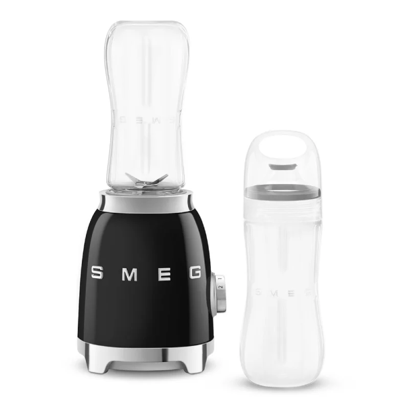 Smeg 50's Style Personal Blender Black PBF01BLEU with two 600ml BPA-free bottles
