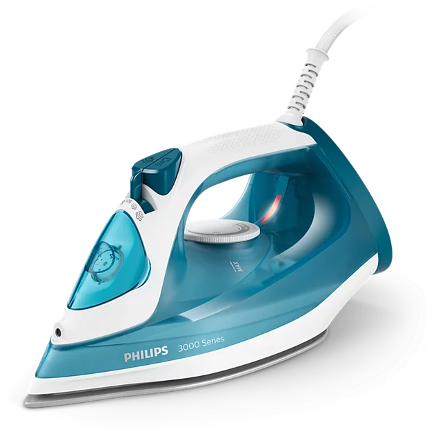 Philips DST3011/20 3000 Series blue and white steam iron with ceramic soleplate